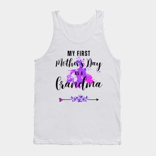 My first Mother's day as a grandma 2024 Funny Mothers Day Tank Top